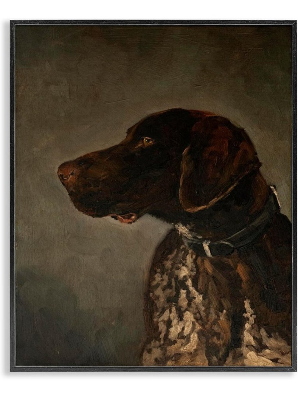 Framed 16x20 Inch Pointer Dog Portrait Art Print - Classic Home Decor